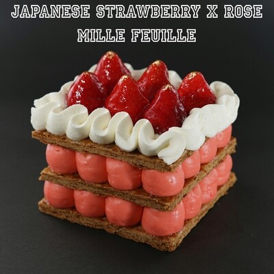 日本士多啤梨 x 玫瑰拿破崙(Japanese Strawberry x Rose Mille Feuille)
