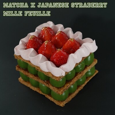 抹茶 x 日本士多啤梨拿破崙/Matcha x Japanese Strawberry Mille Feuille