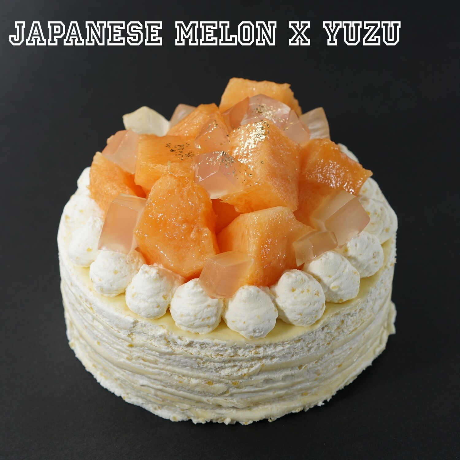 日本赤肉蜜瓜x柚子千層/Japanese Melon and Yuzu Crepe