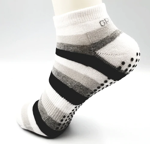 Gripperz Active Anklet Socks - Non Slip, Colour: Monochrome, Size: Extra Small