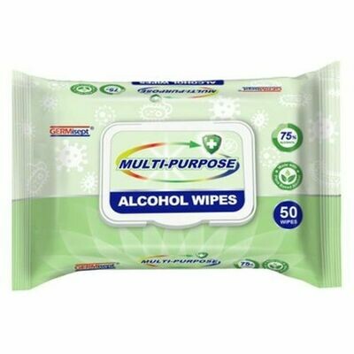Multi Purpose 75% Alcohol Wipes (Packet of 50) Multi Purpose 75% Alcohol Wipes (Packet of 50)