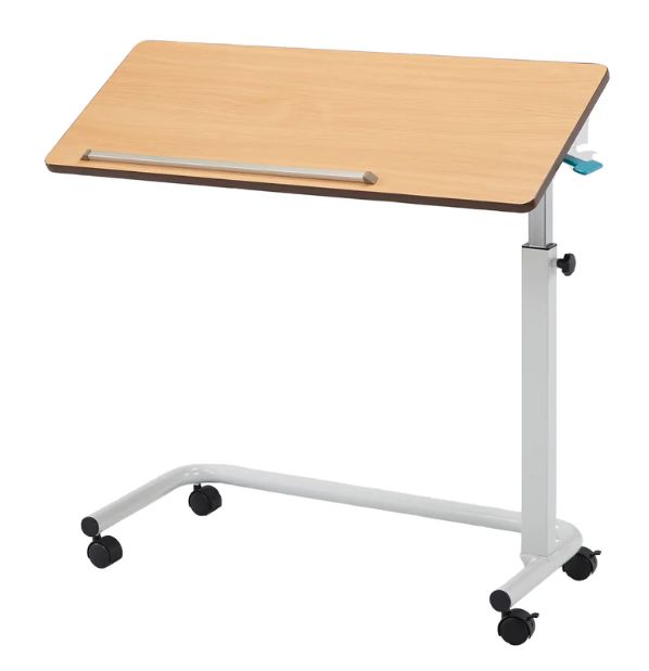 Over Bed Table - Gas Lift Tilting Timber Laminate