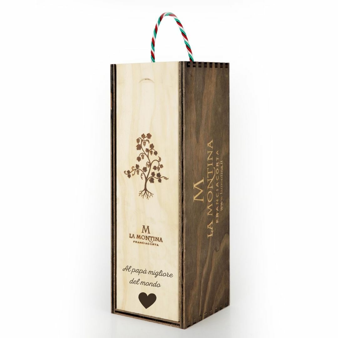 Cassetta legno e bottiglia magnum personalizzate