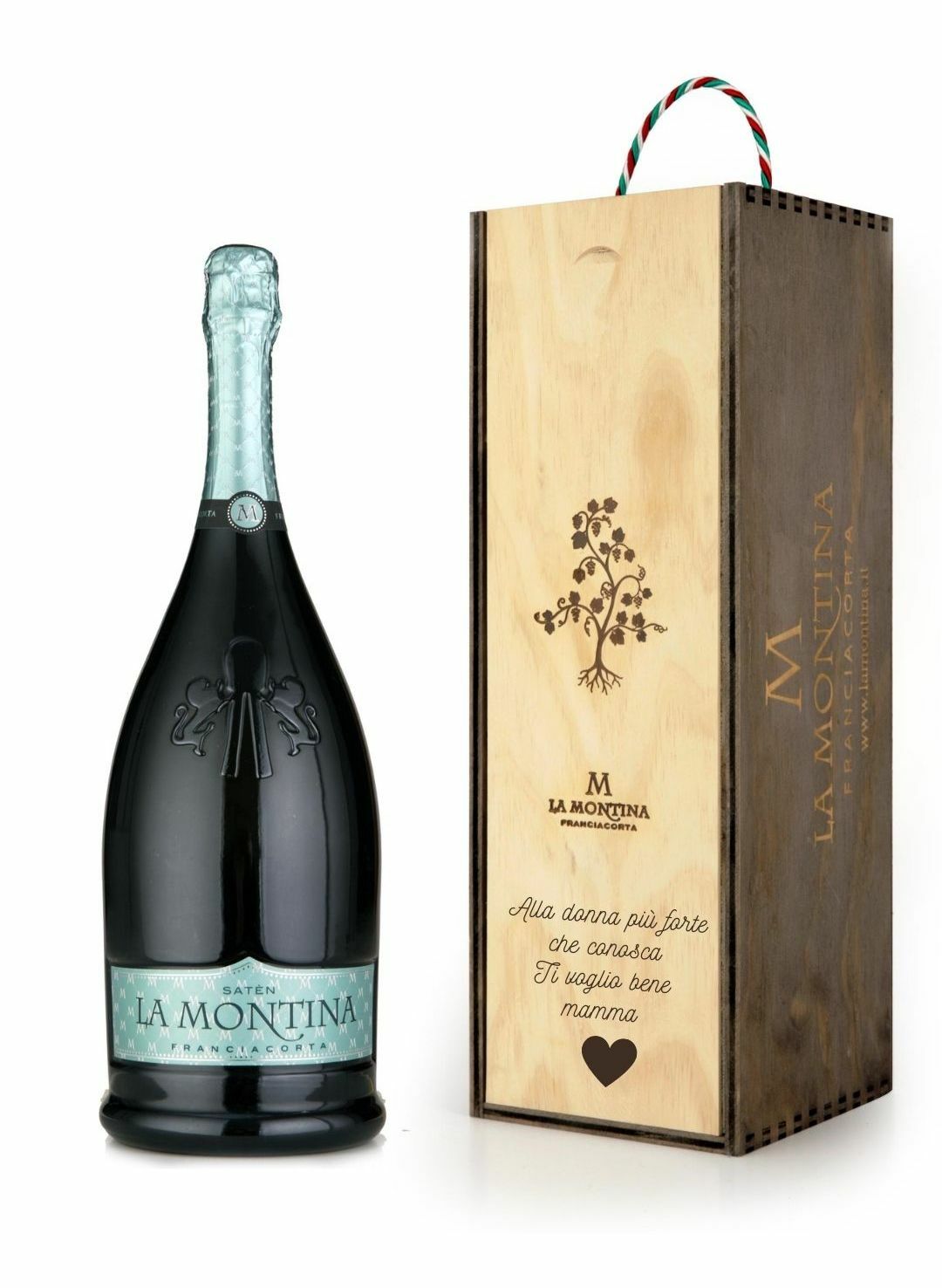 Bottiglia magnum in cassetta legno personalizzata | Personalizzazioni –  Negozio – Vino Franciacorta La Montina