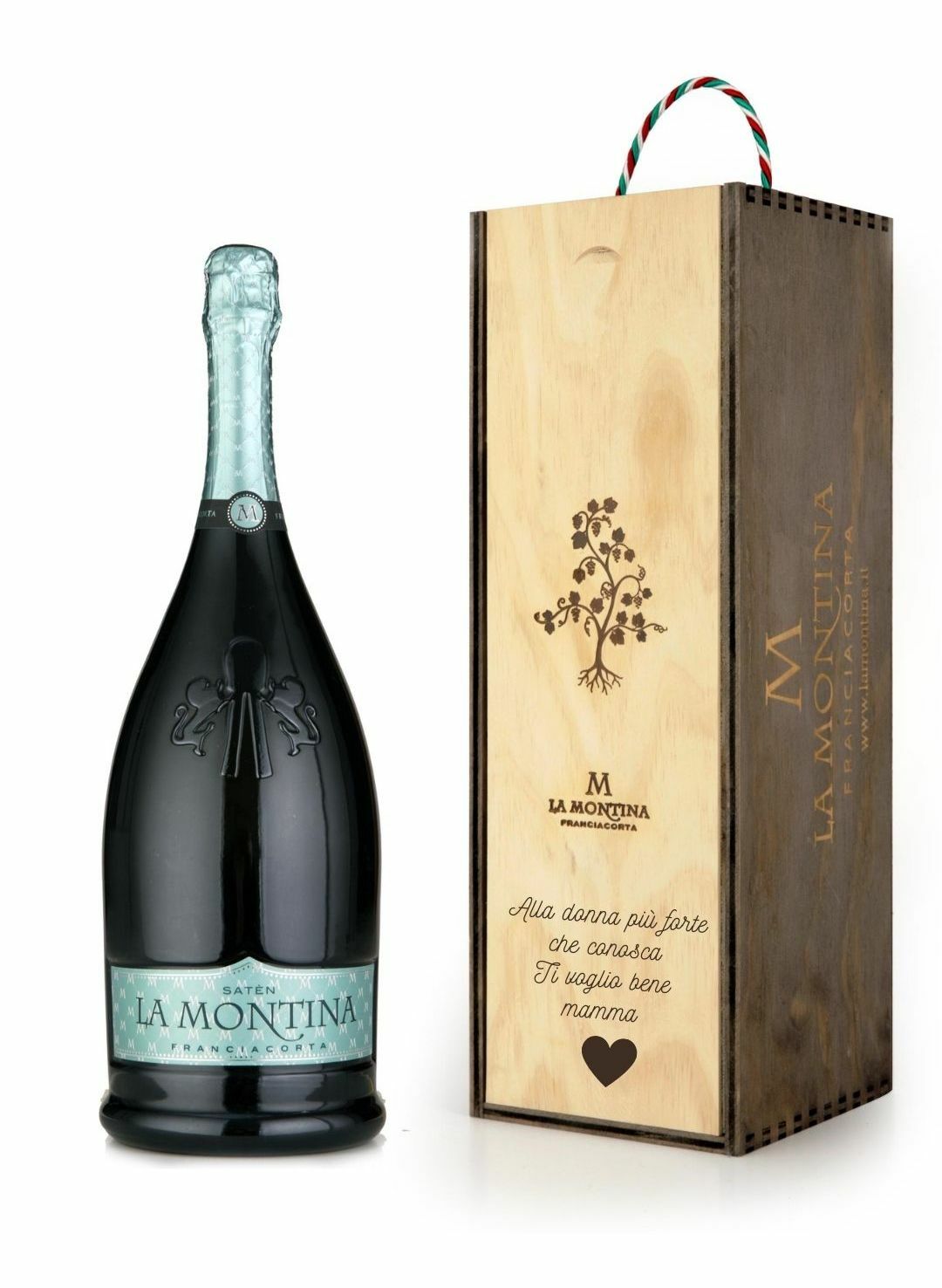 Bottiglia magnum in cassetta legno personalizzata 15132