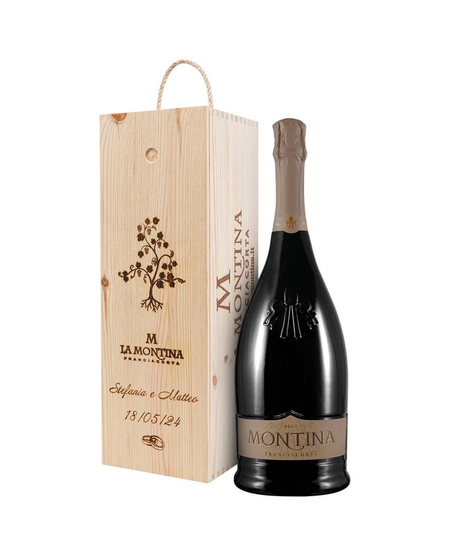 Bottiglia magnum in cassetta legno personalizzata