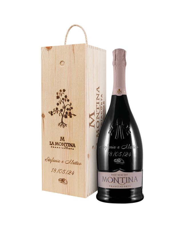 Cassetta legno e bottiglia magnum personalizzate