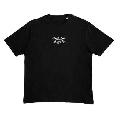 'FLYING GALLOP' Embroidered T-Shirt - Black