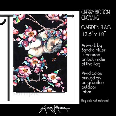 CHERRY BLOSSOM Chow Art Flags in 2 sizes