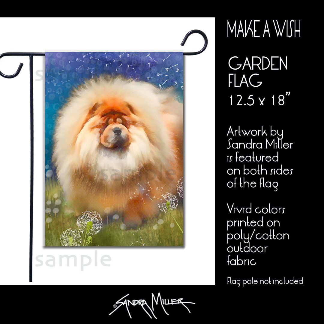 MAKE A WISH Chow Art Flags in 2 sizes
