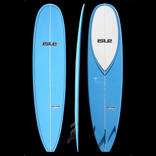 8&#39;0 Isle ECORE Epoxy Mini Long Blue Double Pinlines