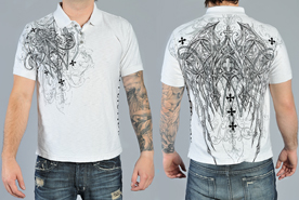 Camisa Affliction Courage polo Vwht