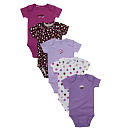 Traje Bebe Carter&#39;s Girls 5-Pack Short Sleeve Bodysuit - Purple (3 Months)