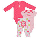 Traje Bebe Carter&#39;s Girls 3-Piece Flower Set - Pink (6 Months)