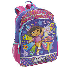 Maleta Dora la Exploradora 16 pulgadas Mochila Conde-las estrellas-- de color rosa y púrpura