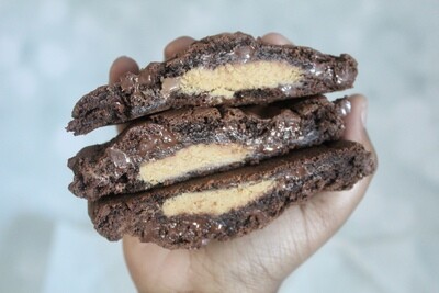 Peanut Butter Cup Stuffed Double Chocolate Cookies