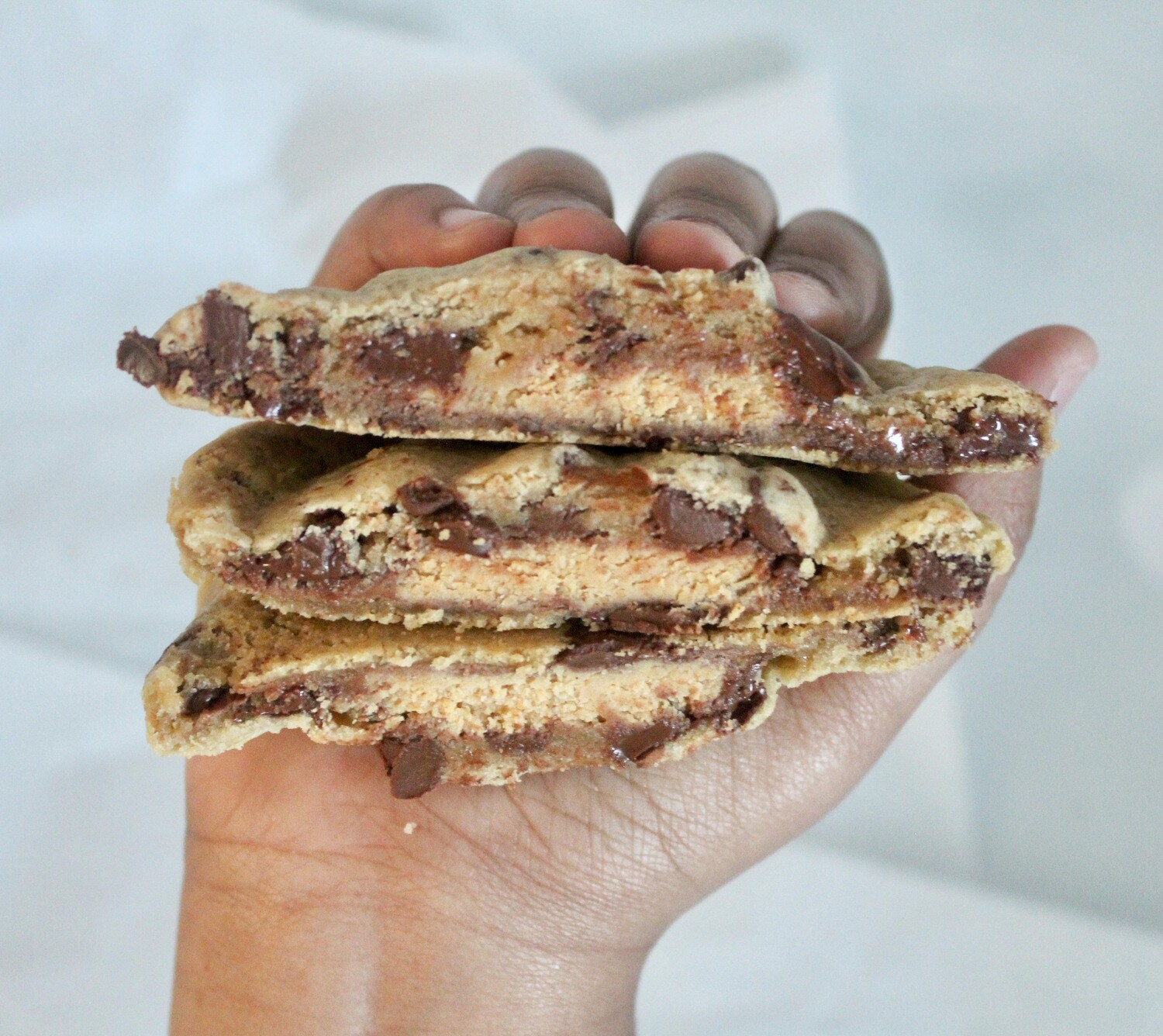 Peanut Butter Cup Stuffed Chocolate Chip Cookies