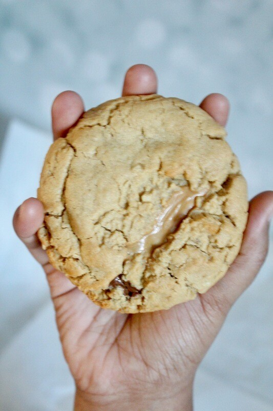 Chocolate Ganache &amp; Peanut Butter Stuffed Peanut Butter Cookies