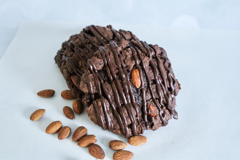 Coconut Stuffed Almond Double Chocolate Cookies
