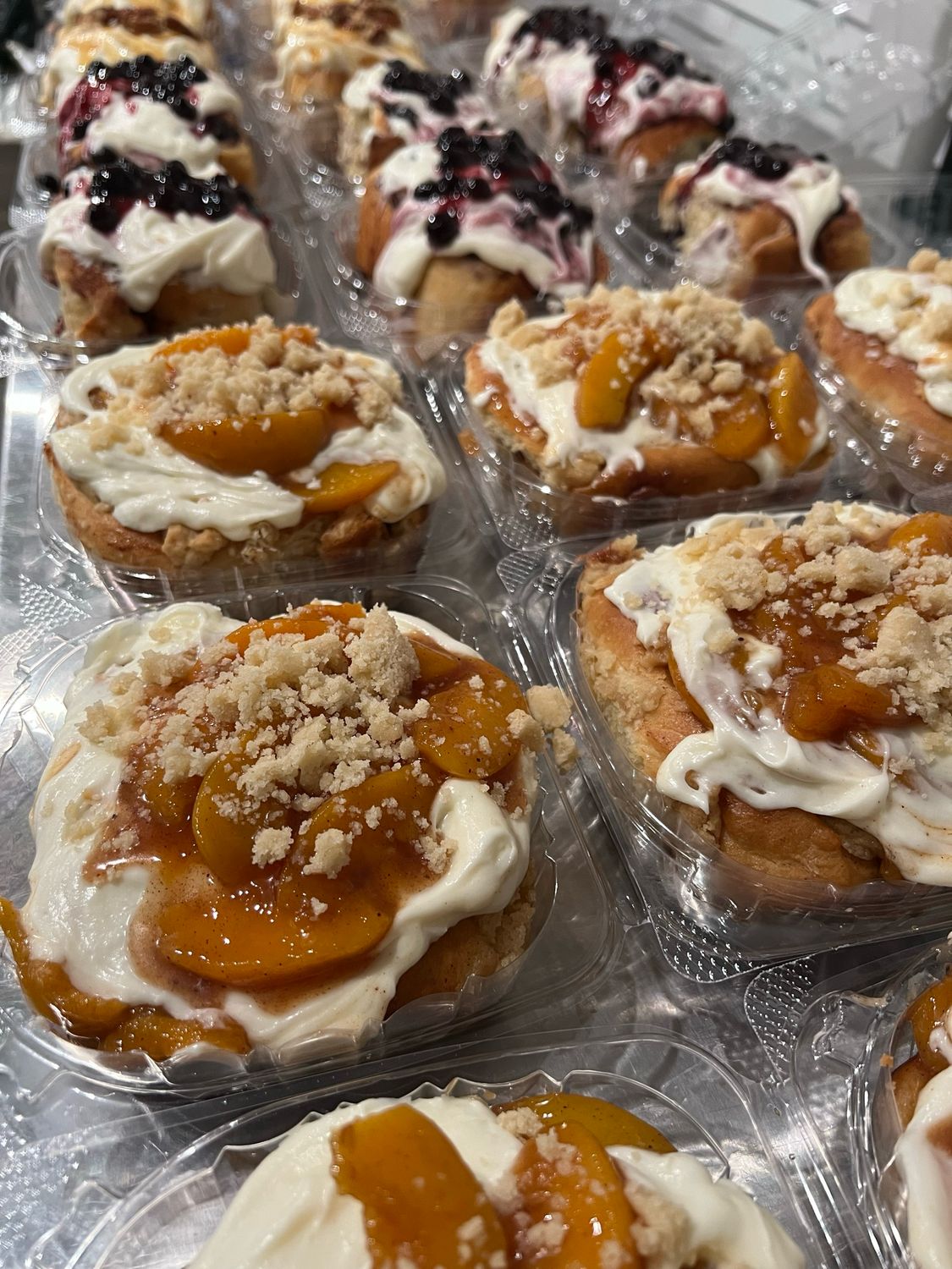 Loaded Peach Cobbler Cinnamon Roll