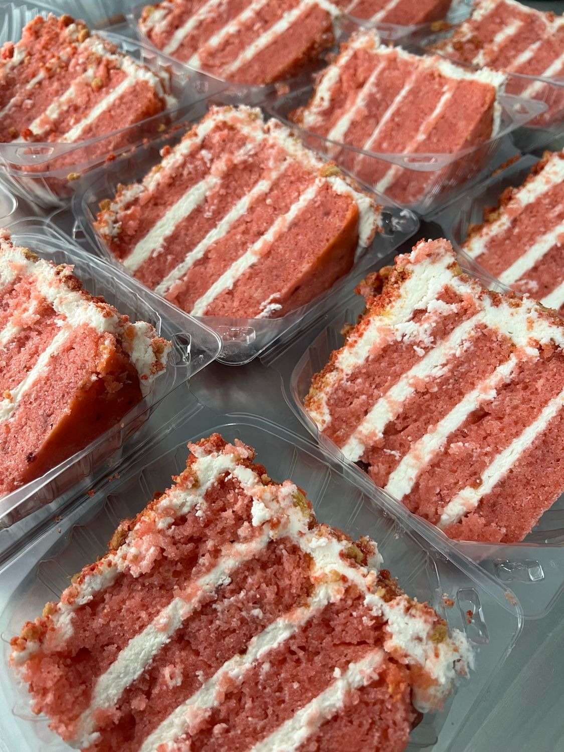 Strawberry Crunch Cake Slice