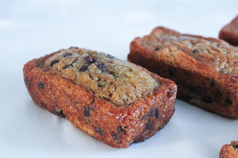 Mini Chocolate Chip Banana Bread Loaves