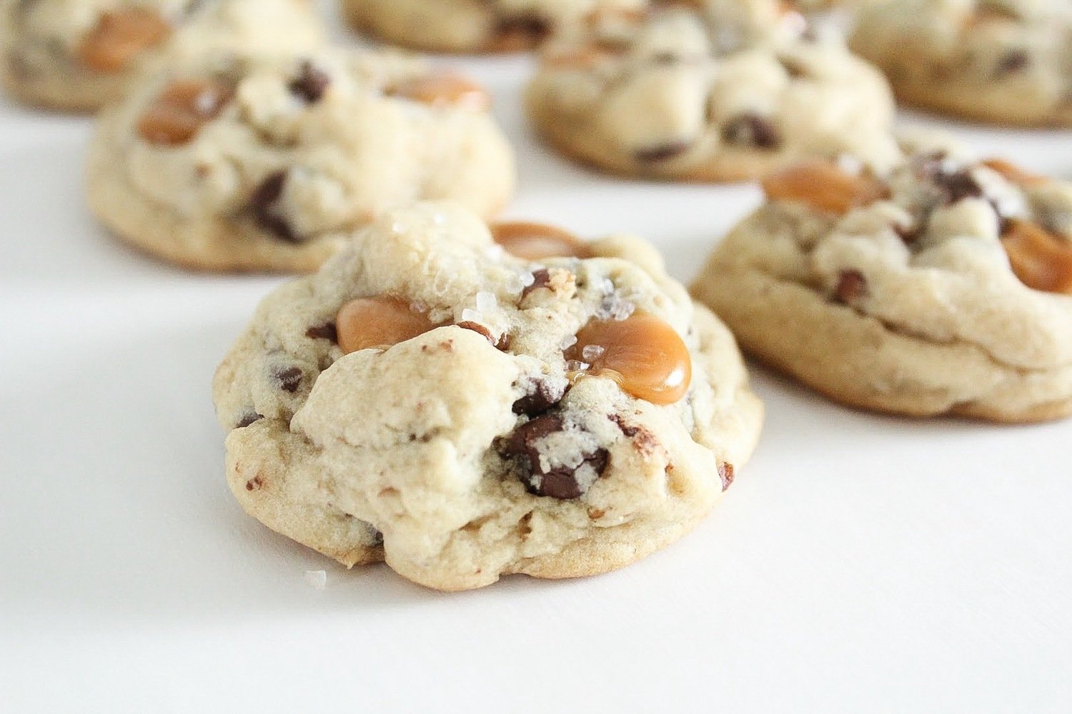 Salted Caramel Chocolate Chip Pecan Cookies