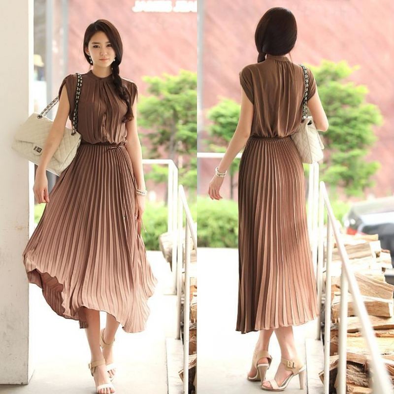VF77-11109422 // Vestido Largo Café