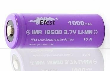 BATTERIA IMR 18500 1000mAh 15A - FLAT TOP - Efest