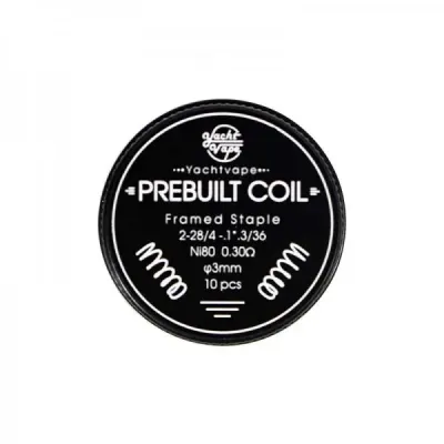 Prebuilt Coil Framed Staple 2-28/4 1*3/36 ni80 0.30Ω (10pcs) - Yachtvape Prebuilt Coil Framed Staple 2-28/4 1*3/36 ni80 0.30Ω (10pcs) - Yachtvape