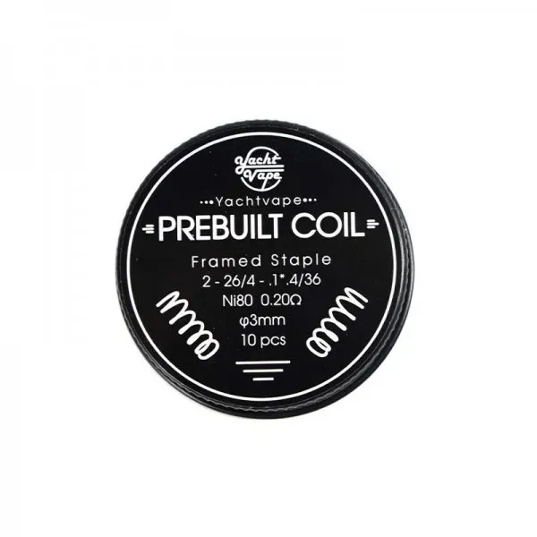 Prebuilt Coil Framed Staple -26/4 1*4/36 ni80 0.2Ω 3mm (10pcs) - Yachtvape