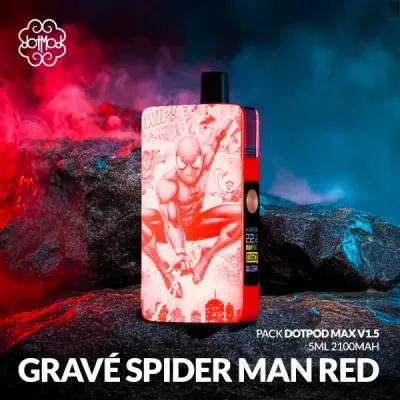 DotPod Max V1.5 5ml 2100mAh Engraved Spider Man Red - Dotmod DotPod Max V1.5 5ml 2100mAh Engraved Spider Man Red - Dotmod