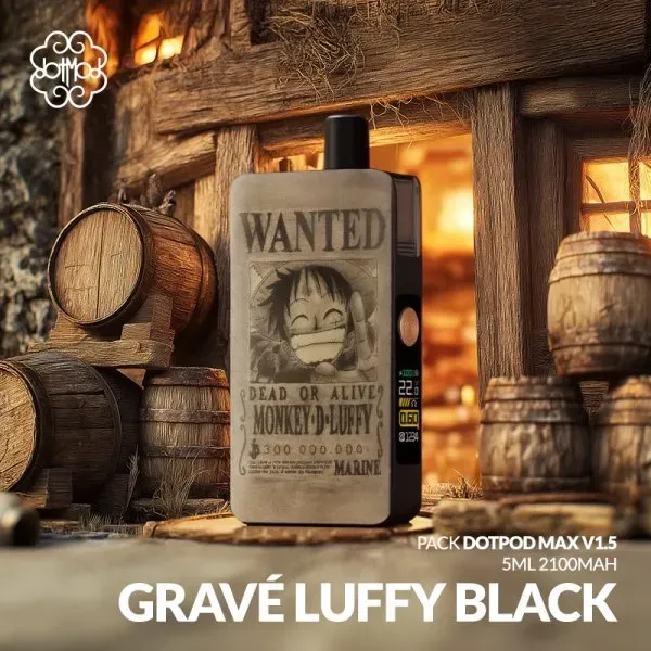 DotPod Max V1.5 5ml 2100mAh Gravé Luffy Black - Dotmod