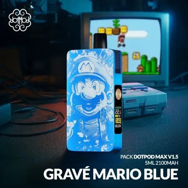 DotPod Max V1.5 5ml 2100mAh Gravé Mario Blue - Dotmod DotPod Max V1.5 5ml 2100mAh Gravé Mario Blue - Dotmod