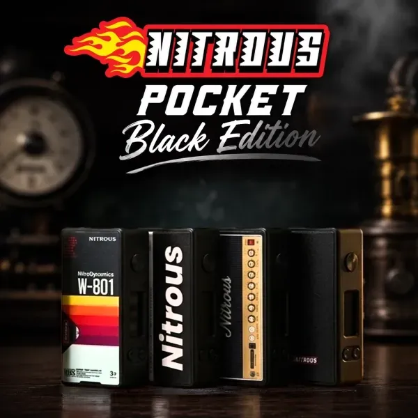 Mod Nitrous Pocket Black Edition 80W 18650 - Mechvape x Nitrous Mod Nitrous Pocket Black Edition 80W 18650 - Mechvape x Nitrous