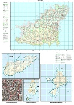 Ordnance Survey type map of the Bailiwick of Guernsey