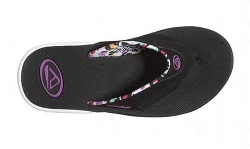 REEF - FANNING - BLACK/LEOPARD