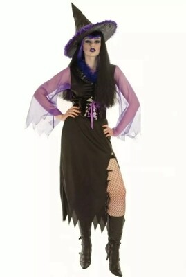 Witch Costume Wickedly Wayward Black Purple size S (C22)