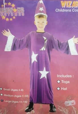 Purple Wizard Robe Costume 11-14