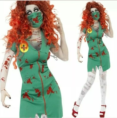 Zombie Scrub Nurse Costume Small 8-10 (C22)