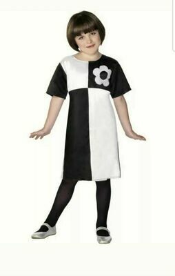 Black White 60&#39;s 70&#39;s Hippy 6-8