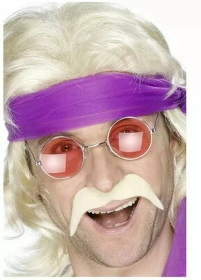 70s Tash False blonde Moustache Self Adhesive (C23)