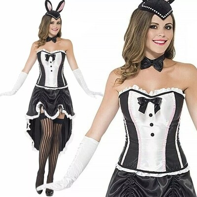 Bunny Burlesque Can Can Saloon Girl  Costume 12-14