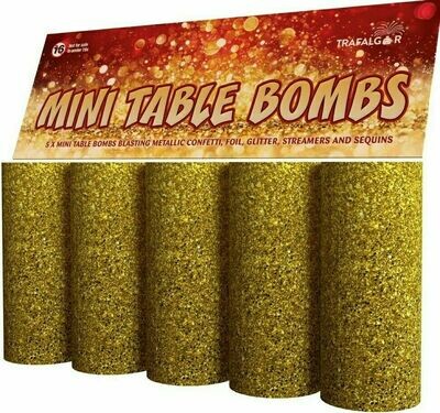 Mini Table Bombs (Pack of 5) Confetti &amp; Glitter Party Table Centrepiece