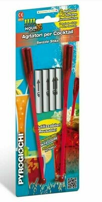 2 Cocktail Swizzle Sticks with 4 ice Fountains (C22)