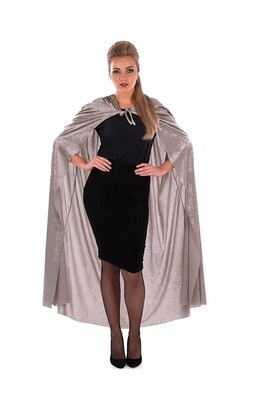 Grey Velour Hooded Cape