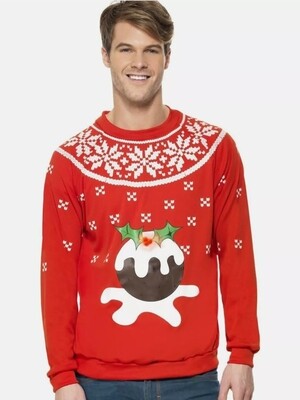 Light Up Christmas Pudding Novelty Jumper