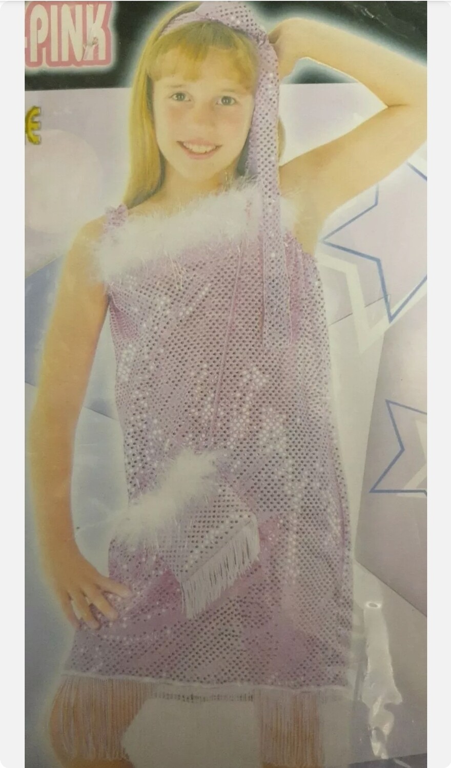 Girls Pink Sequinned 1920s Charleston 4-6 yrs (WC55)