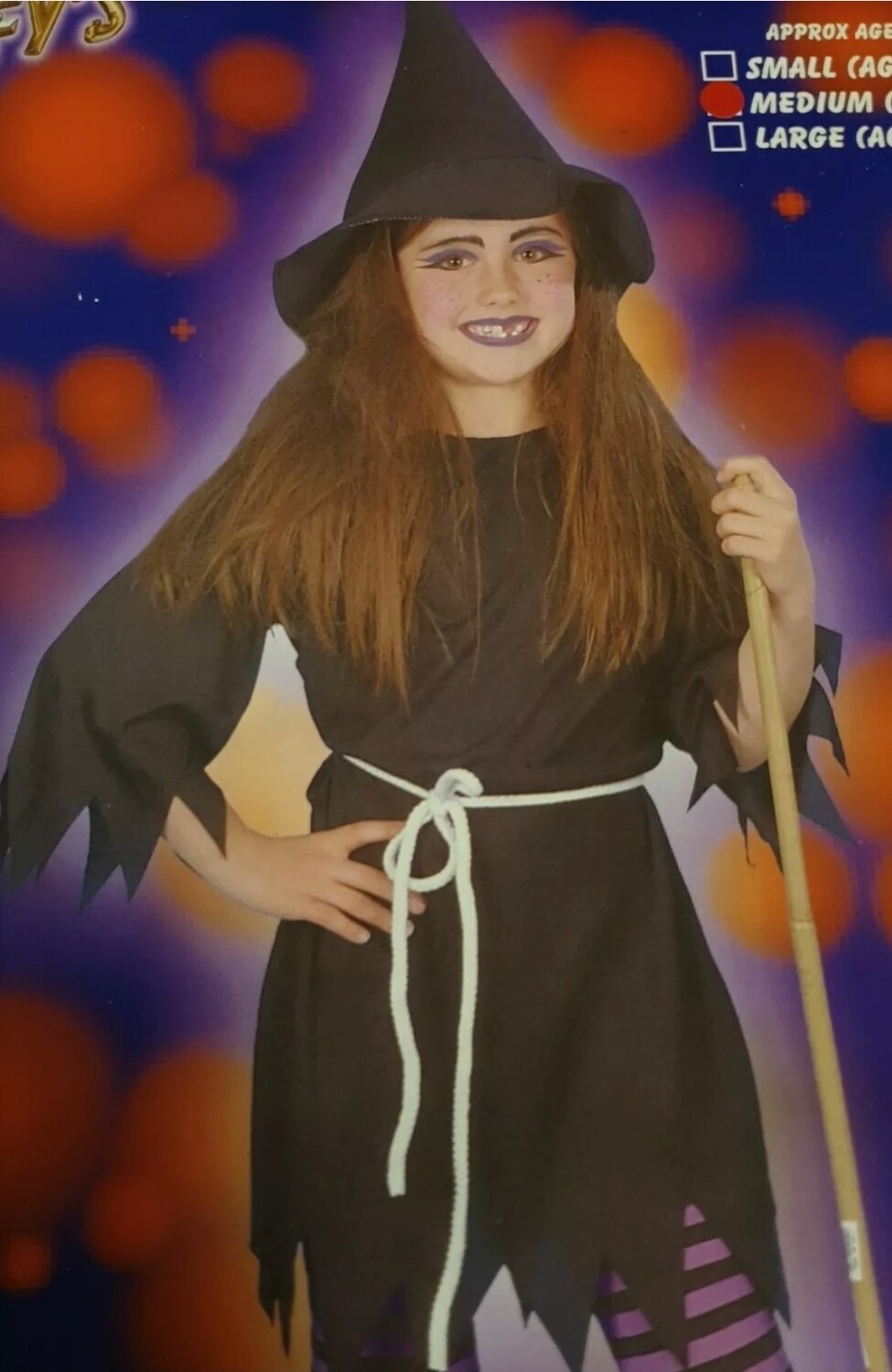 Smiffys Witch Costume with Belt &amp; Hat age 6-8 years (WC26/24)