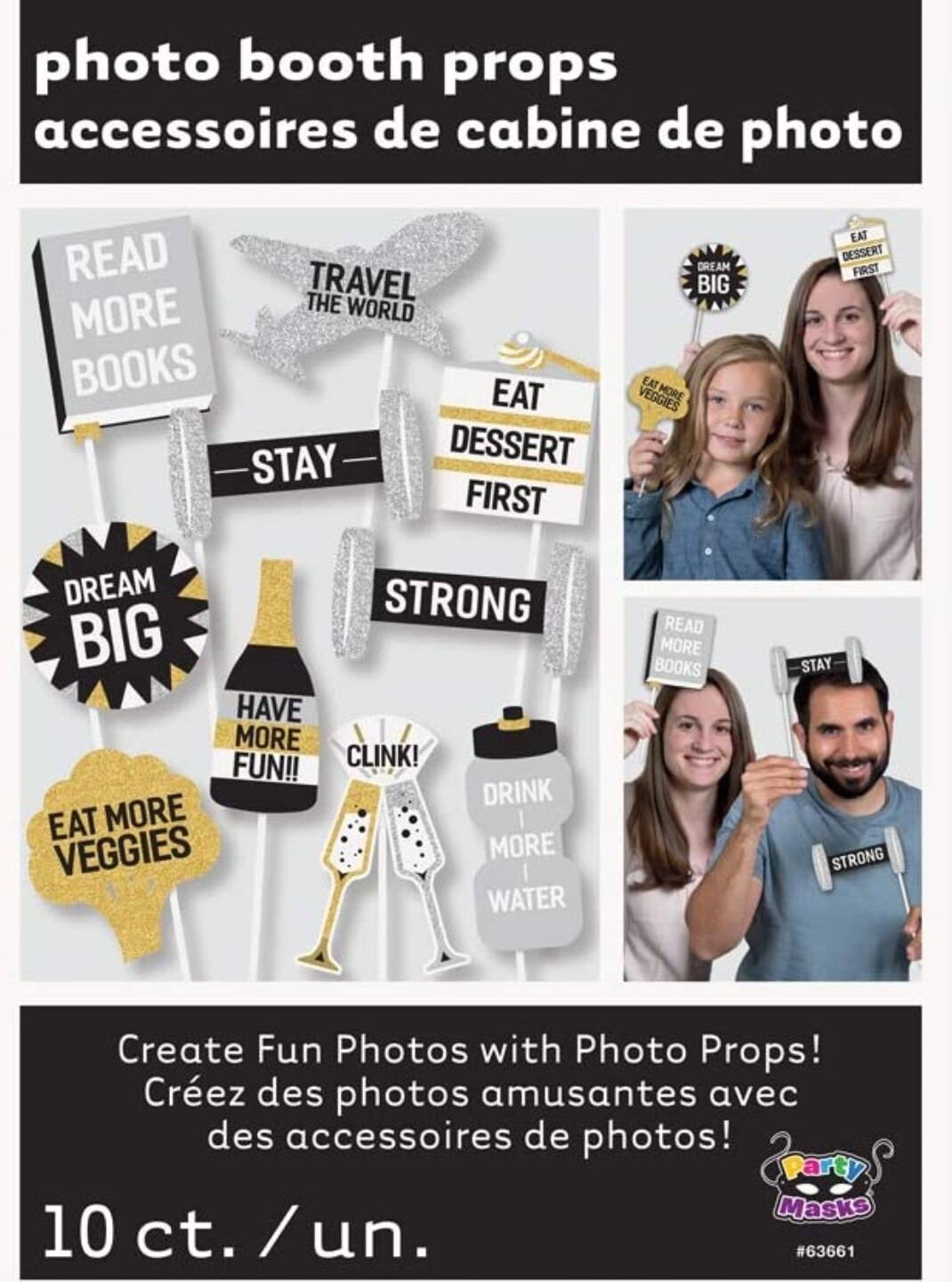 Resolution New Years Eve Photo Booth Props, Set of 10 (W41)